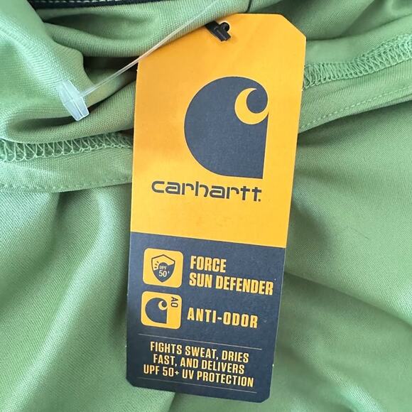 Carhartt Hoodie Performance Force Sun Defender Shirt 3XL Green UPF Relaxed Fit - Picture 10 of 12